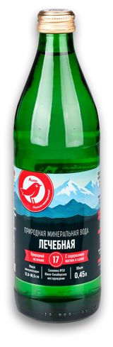 Изображение товара Вода минеральная лечебная АШАН Красная птица №17 с газом, 045 л