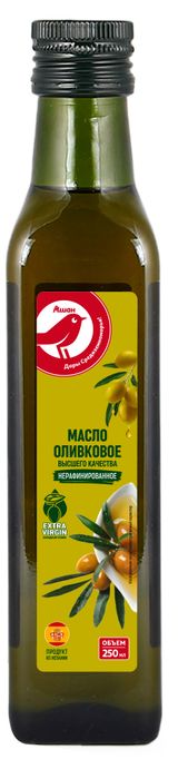 Изображение товара Масло оливковое АШАН Красная птица Extra Virgin Испания, 0,25 л
