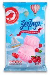 Изображение товара Зефир АШАН Красная птица с ягодами клюквы, 270 г