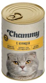 Изображение товара Корм консервированный для кошек Chammy с курицей в соусе, 415 г