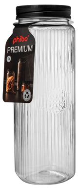 Изображение товара Банка для сыпучих продуктов Phibo Премиум с рельефом, 2 л