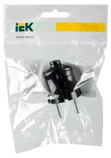 Изображение товара Вилка разборная IEK прямая без заземляющего контакта 6А черная