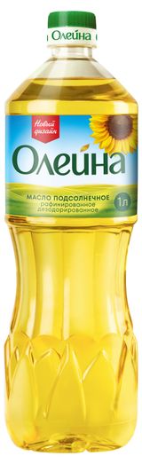 Изображение товара Масло подсолнечное «Олейна» рафинированное первый сорт, 1 л