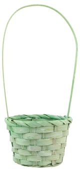 Изображение товара Корзина плетеная бамбук зеленая для цветов и подарков, 13х9х30 см