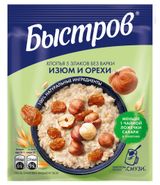 Изображение товара Каша овсяная «Быстров» с изюмом и орехами, 40 г