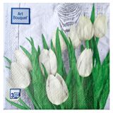 Изображение товара Салфетки бумажные Bouquet Тюльпан белый 33х33 см, 20 шт
