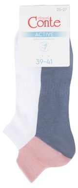 Изображение товара Носки женские Conte Elegant спортивные серо-белые, р 25-27
