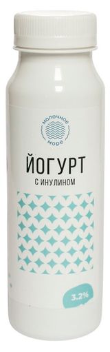 Изображение товара Йогурт питьевой «Молочное море» с инулином 3,2% БЗМЖ, 250 г
