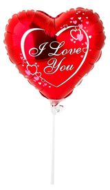 Изображение товара Шар фольгированный на палочке ANAGRAM 14 февраля в ассортименте