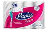 Изображение товара Полотенца бумажные Papia Decor 3 слоя, 4 рулона