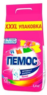 Изображение товара Порошок стиральный для цветного белья «Пемос» Активная Формула Колор, 5,4 кг (36 стирок)