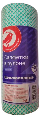 Изображение товара Салфетки целлюлозные АШАН Красная птица в рулоне 25х20см, 100 шт