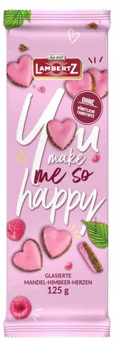 Изображение товара Печенье Lambertz Миндальные сердечки с малиной, 125 г
