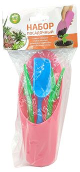 Изображение товара Набор посадочный Garden Show совок с инструментами розовый