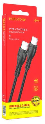 Изображение товара Кабель Borofone BX51 USB-C- TYPE-C 60W черный, 1 м
