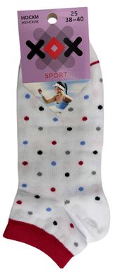 Изображение товара Носки женские укороченные ХОХ горошек белые, р. 25