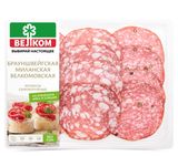 Изображение товара Набор ассорти колбас «ВЕЛКОМ» Брауншвейгская Велкомовская Милано нарезка, 90 г