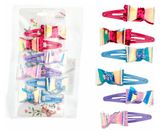 Изображение товара Набор заколок Lukky Fashion клик-клак Бантики Голография с блестящей посыпкой, 6 шт