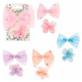 Изображение товара Набор заколок-зажимов для волос Lukky Fashion Бантик и Цветок Шифон и Шёлк, 2 шт в ассортименте