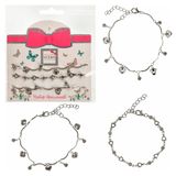 Изображение товара Набор браслетов-цепочек Lukky Fashion Сердечки стразы серебро, 3 шт