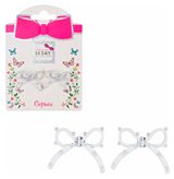 Изображение товара Серьги-гвоздики Lukky Fashion пластик Бантики с жемчужинками