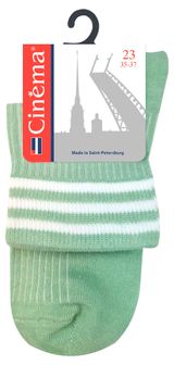 Изображение товара Носки женские Cinema Лапша полоски зеленые, р 23