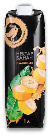 Изображение товара Нектар АШАН Золотая птица Банановый с мякотью, 1 л