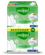 Изображение товара Прокладки гигиенические Molped Pure & Soft Ночные ультратонкие c крылышками, 14 шт