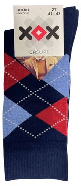 Изображение товара Носки мужские ХОХ Casual ромбы темно-синие, р 27