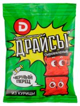 Изображение товара Мясные снеки Ломтики из курицы сыровяленые «ДЫМОВ» Драйсы с черным перцем, 30 г