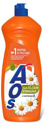 Изображение товара Средство для мытья посуды Aos Бальзам «Ромашка и Витамин Е», 900 мл