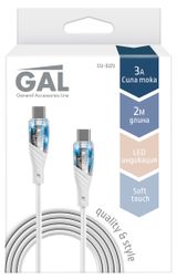 Изображение товара Кабель для зарядки и передачи данных Gal 5373 Type-С-Type-С 3A белый, 2 м