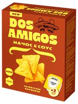 Изображение товара Чипсы кукурузные Dos Amigos Начос со вкусом барбекю, 130 г