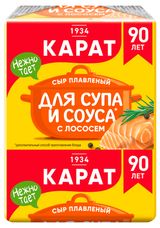 Изображение товара Сыр плавленый «КАРАТ» с лососем для супа и соуса брикет 45% БЗМЖ, 90 г