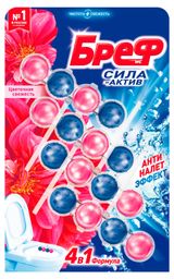 Изображение товара Туалетный блок подвесной «Бреф» Сила Актив Цветочная свежесть, 4 х50 г    