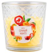 Изображение товара Свеча АШАН Красная птица с ароматом сочного манго в стакане, 30 ч