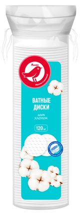 Изображение товара Ватные диски АШАН Красная птица, 120 шт