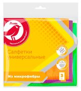 Изображение товара Салфетка АШАН Красная птица из микрофибры, 3 шт