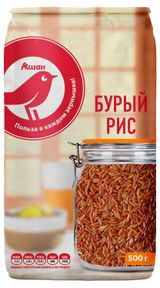 Изображение товара Рис бурый АШАН Красная птица, 500 г