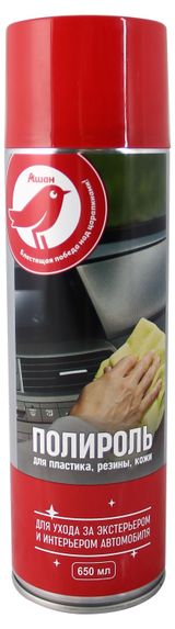 Изображение товара Полироль АШАН Красная птица для пластика резины кожи, 500 мл