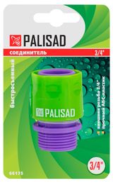 Изображение товара Соединитель пластмассовый быстросъемный Palisad 66175 с внешней резьбой 3/4 дюйма