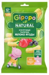 Изображение товара Палочки кукурузные детские Gipopo яблоко ягоды с 12 мес., 20 г