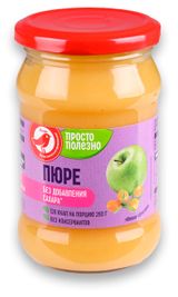 Изображение товара Пюре АШАН Красная птица яблоко-облепиха без добавления сахара, 280 г