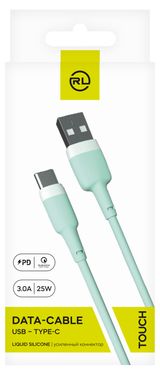 Изображение товара Кабель Red Line USB-TYPE-C 3А зеленый, 1 м