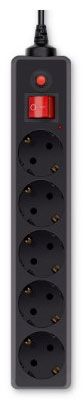 Изображение товара Сетевой фильтр BURO 5 розеток черный, 5 м