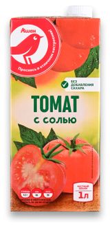 Изображение товара Сок томатный АШАН Красная птица с солью, 1 л