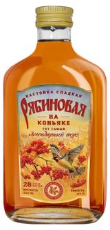 Изображение товара Настойка «Рябиновая на коньяке» сладкая Россия, 0,25 л