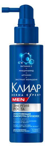 Изображение товара Сыворотка уплотняющая для волос «Клиар» Men Derma Expert энергия роста, 190 мл