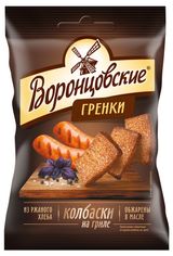 Изображение товара Гренки ржано-пшеничные «Воронцовские» колбаски на гриле, 60 г