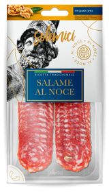 Изображение товара Колбаса сыровяленая Solemici Salame Al Noce Салями с грецкими орехами полусухая без глютена нарезка, 70 г